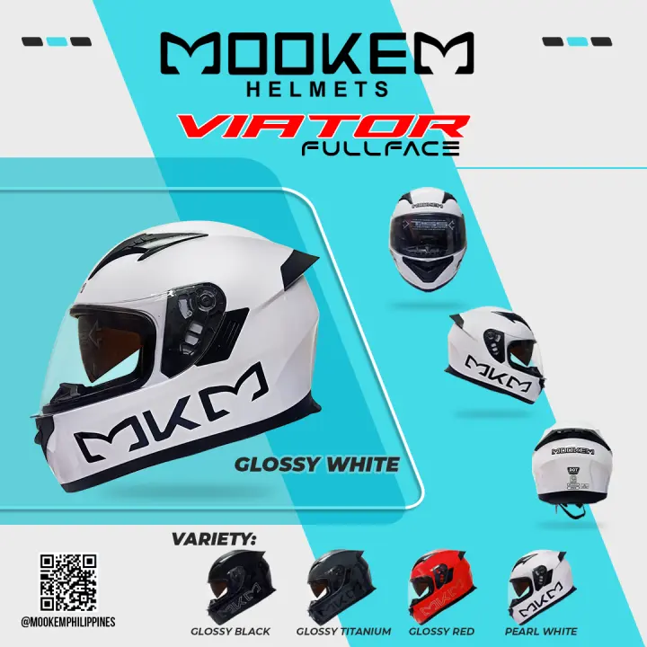 Mookem Helmet Z006 - Mono Colors - Viator - Face Dual Visor Helmet
