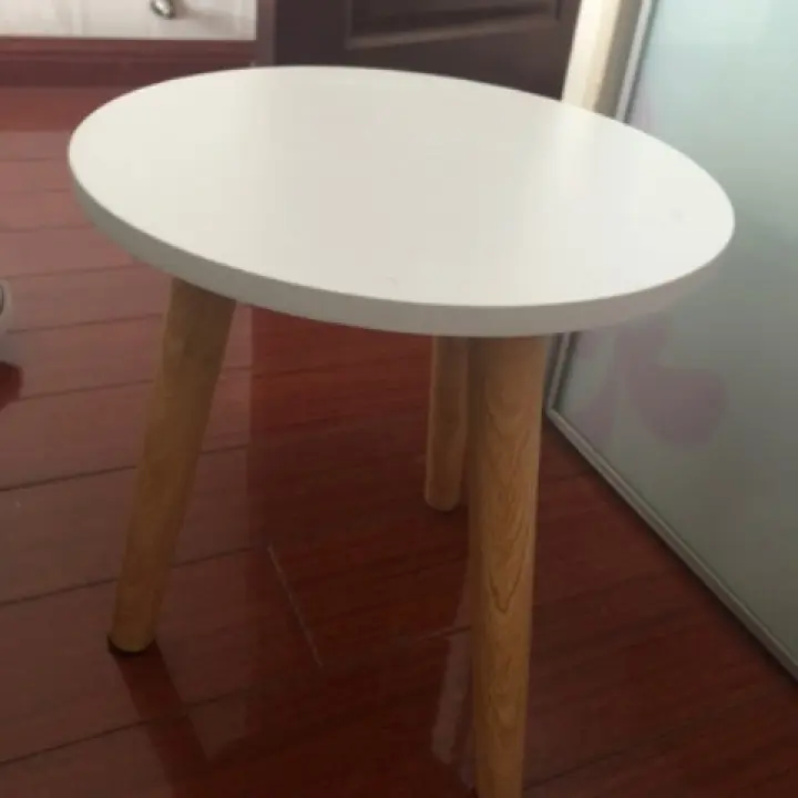 Tea Coffee Round 30 24cm Mdf Wood, Round White Side Table With Drawer