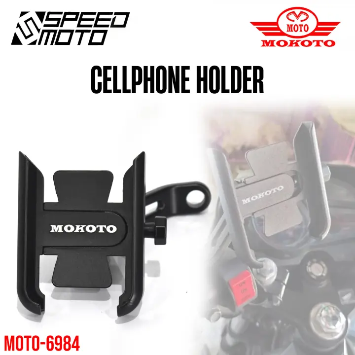 UNIVERSAL MOKOTO CELLPHONE HOLDER ALLOY SIDE MIRROR AND HANDLE BAR CLAMP MOTORCYCLE SPEEDMOTO