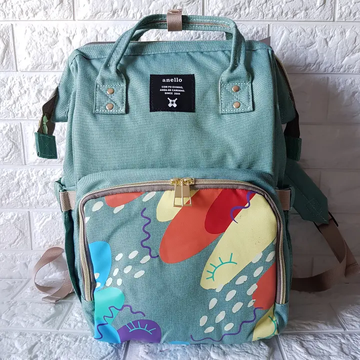 Original A N E L L O Japan Multi Functional Diaper Bag With Print Mint Green Lazada Ph