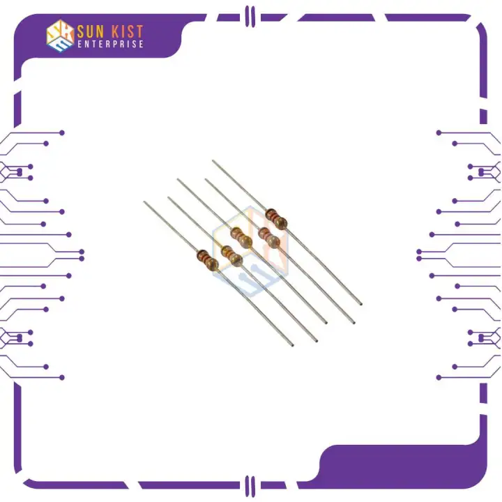 5pcs 1.2k Ohms Carbon Film Resistor 1/4 watt
