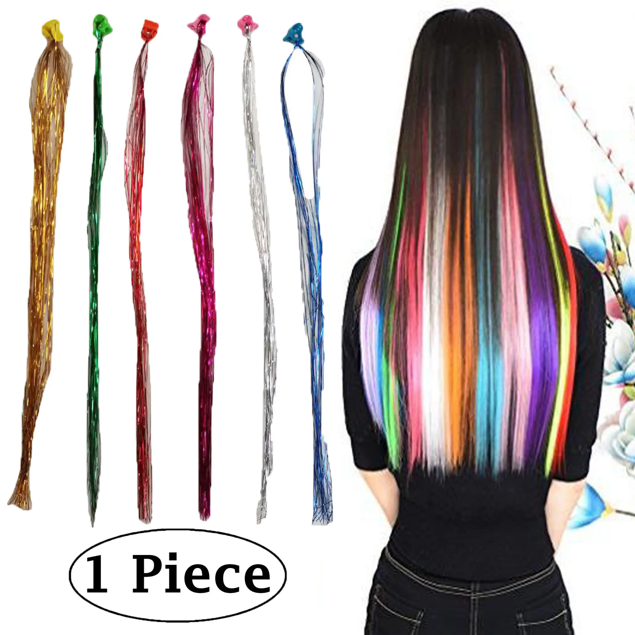 10 Clip Snap-On Children Diva Neon Braided or Straight Hair Extension Highlight Kit Makeover Costume for Birthday Party Favors | Lazada PH
