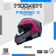 Mookem Helmet Z005 - Magenta - Ferro X - Face Dual Visor Helmet. 
