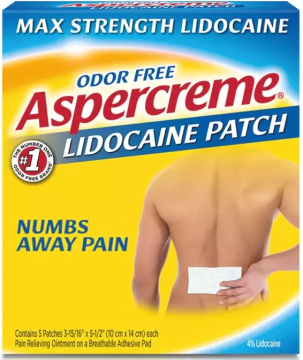 Aspercreme Max Strength Pain Relief Patch for Back Pain, Odor Free Pain Patches Packaging May Vary 5 Count