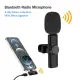 Popular live wireless bluetooth microphone Tiktok short video with goods 1+1 wireless collar clip noise reduction mic. 