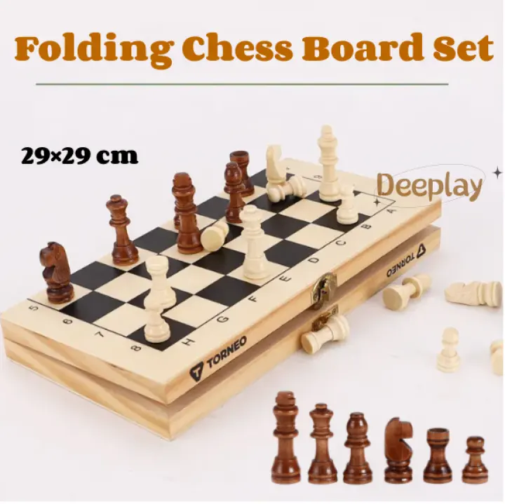 [29x29cm] High Quailty Folding Wooden Chess Board Chess Board Set Board ...