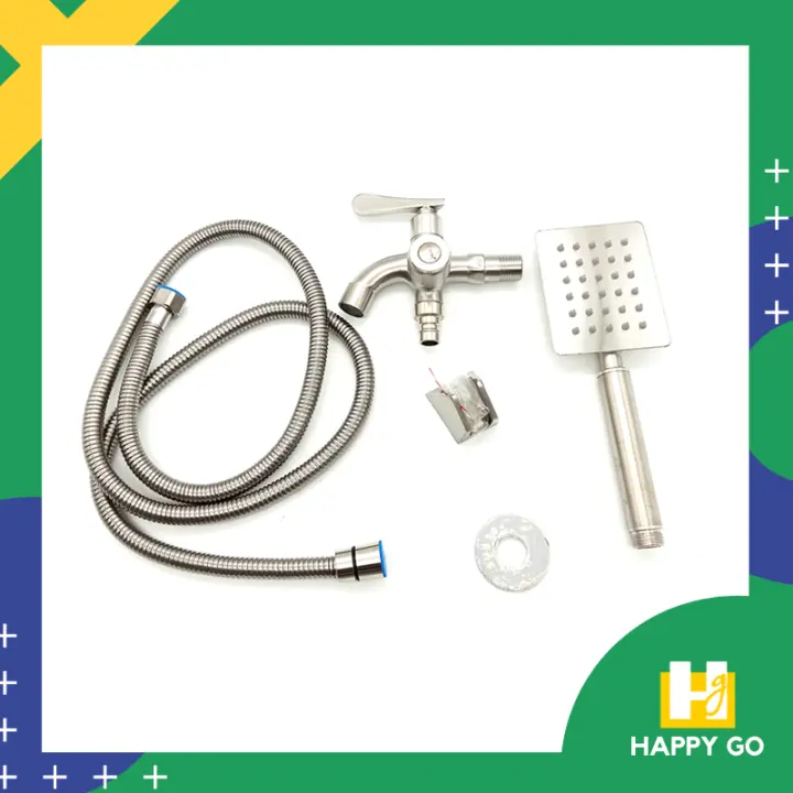 Happy Go V Horse Stainless Steel Telephone Shower Head With Hose Set And Two Way Faucet Sus304 Vh 8093b Round Square Vh 8094b Lazada Ph