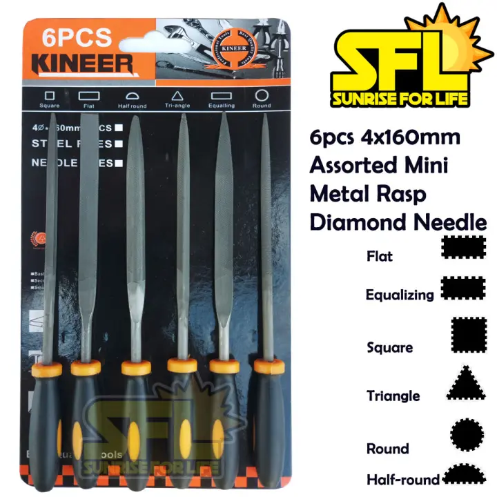 Metal File Set 6pcs High Quality 4x 160mm Assorted Mini Metal Rasp File I Sunrise for Life