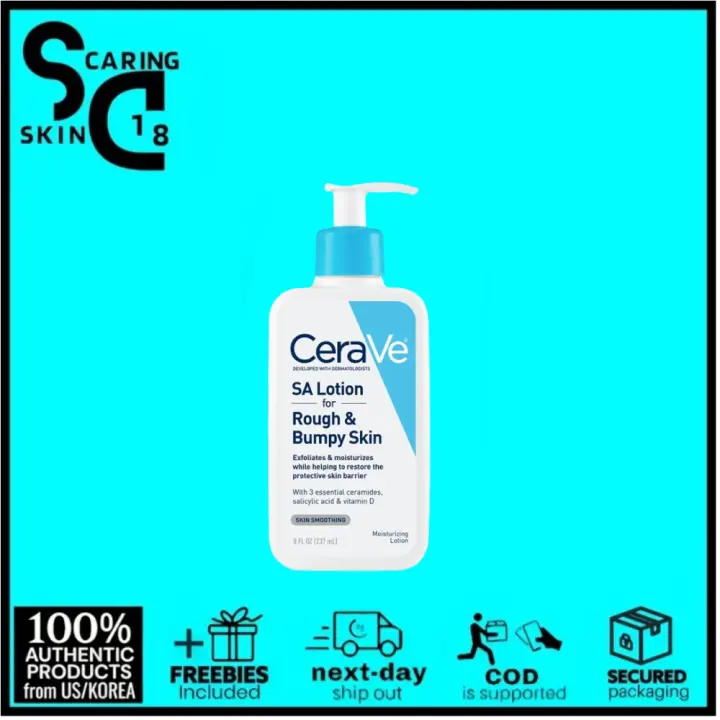 CeraVe Renewing SA Lotion Salicylic Acid Moisturizer 237ml for Rough and Bumpy Skin