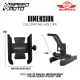 UNIVERSAL MOKOTO CELLPHONE HOLDER ALLOY SIDE MIRROR AND HANDLE BAR CLAMP MOTORCYCLE SPEEDMOTO. 