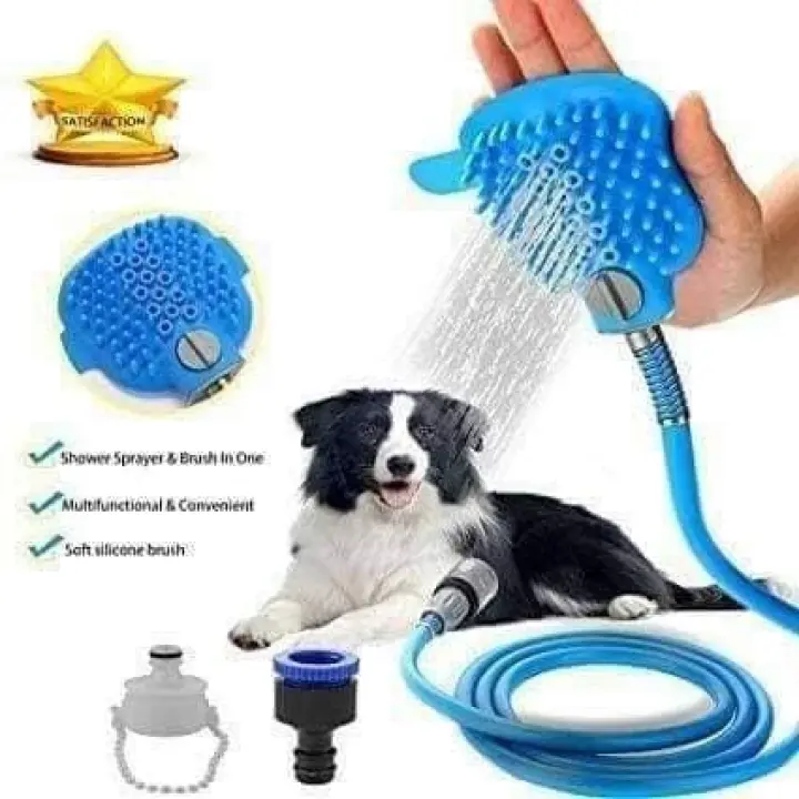 Pet Bath Brush Bathing Shower Tool, Bathtub Attachment For Dogs