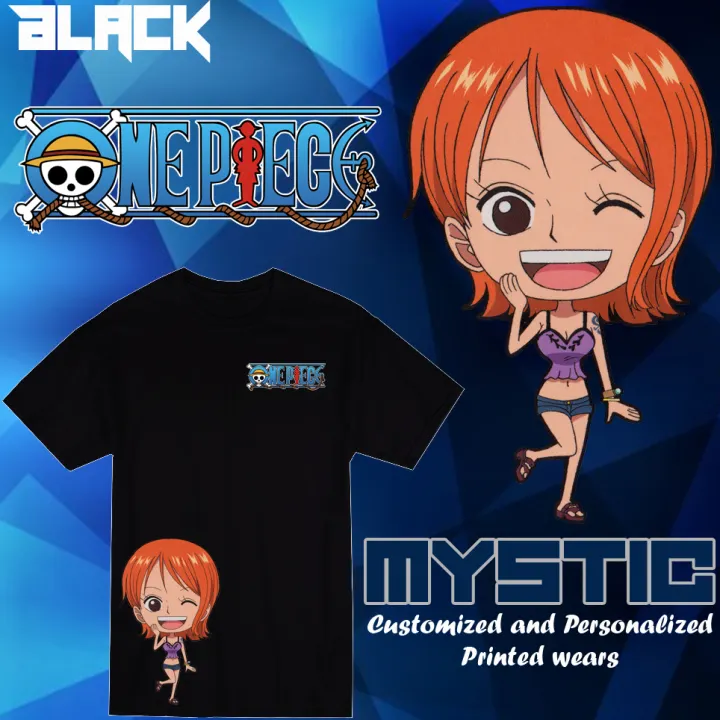 One Piece Nami Navigator Straw Hat Pirates Crew Chibi Anime Cartoon Unisex Shirt Op12 Lazada Ph