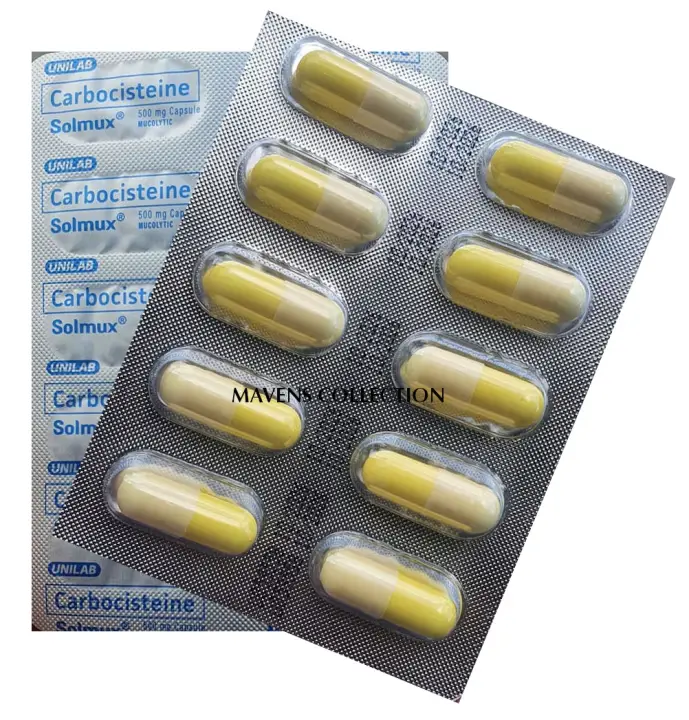 Solmux Capsules 500mg Mucolytic ***10 pcs - No Box*** by MAVENS COLLECTION