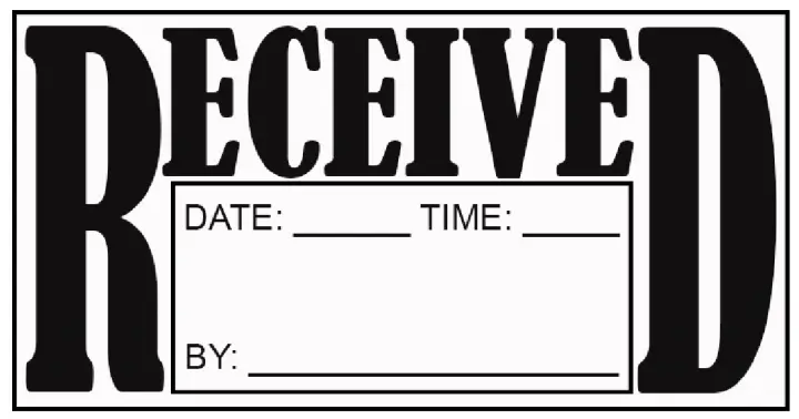 Pre-layout Received Date Time By Stamp Office Business Crystal 30mm x 60mm COD