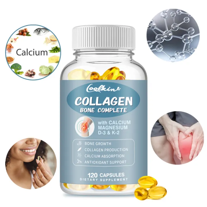 COLLAGEN Capsules - Bone Integrity - With Calcium Magnesium D-3 & K-2 - Nagtataguyod ng Collagen Production, Bone Growth at Calcium Absorption - Antioxidant