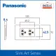 Panasonic Slim Art Duplex Universal Outlet w/ Ground without Shutter (White / Metallic Gray). 