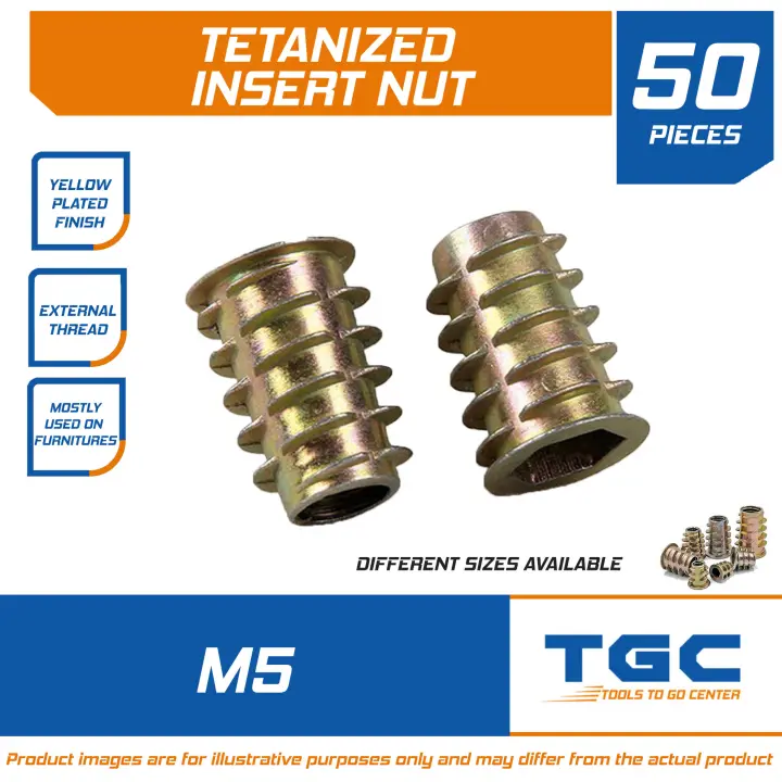 50PCS 5mm ( M5 )  Insert Nut or Furniture Nut Wood Insert Nut