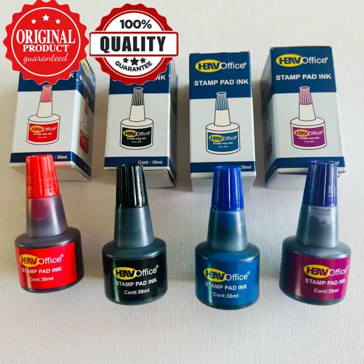 HBW Office Stamp Pad Ink 30ml (Available Color: Red, Black, Blue, Violet) (Sold per bottle)