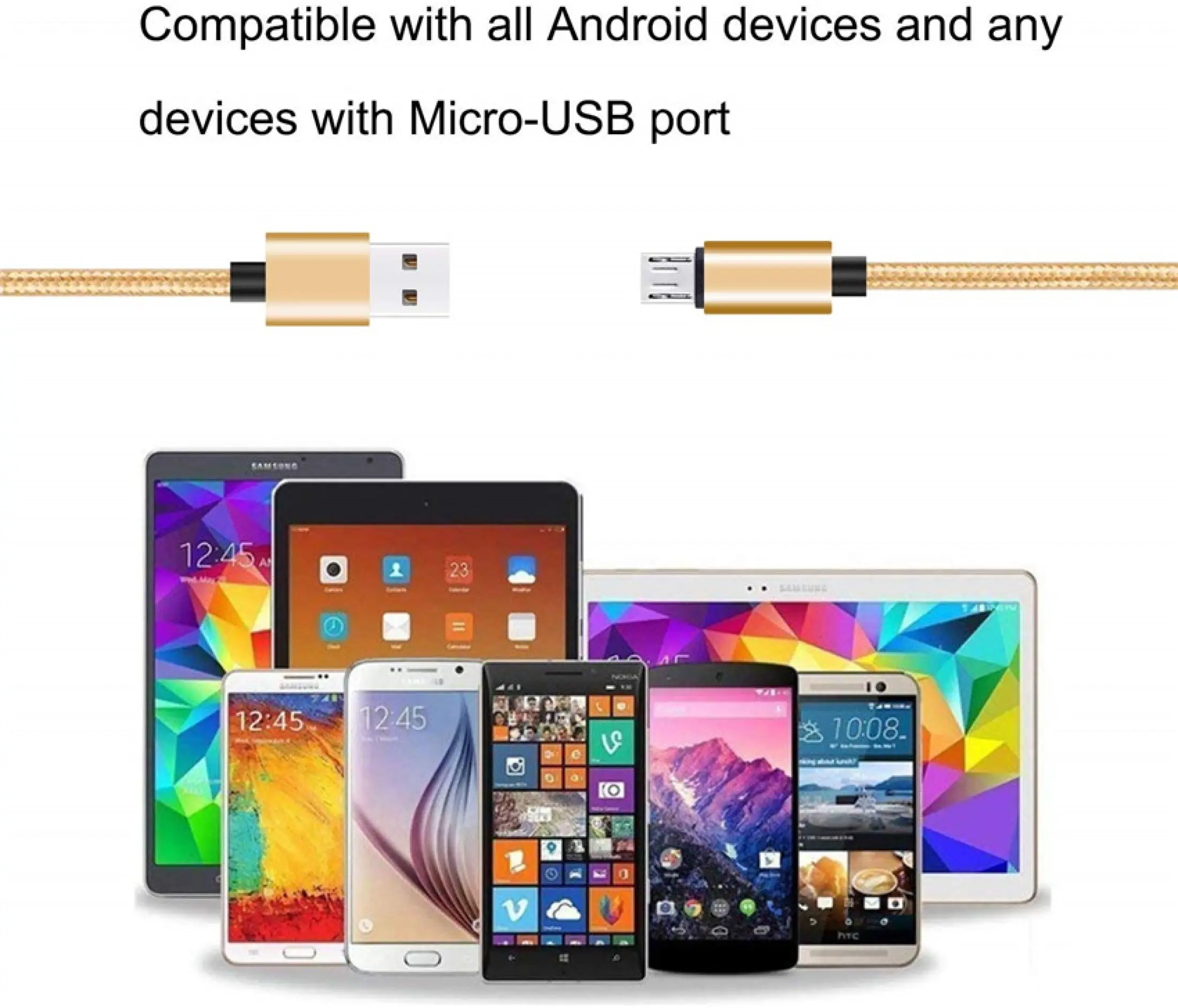 for Galaxy CHENZHIQIANG Mobile Cable Accessories Micro USB Cable 50cm 2 in 1 USB 2.0 to Micro USB LG Huawei HTC and Other Smart Phones USB Data/Charging Cable Xiaomi 