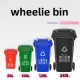 Wheeled trash cans, outdoor large trash cans with covers, and isolation of large trash cans. 