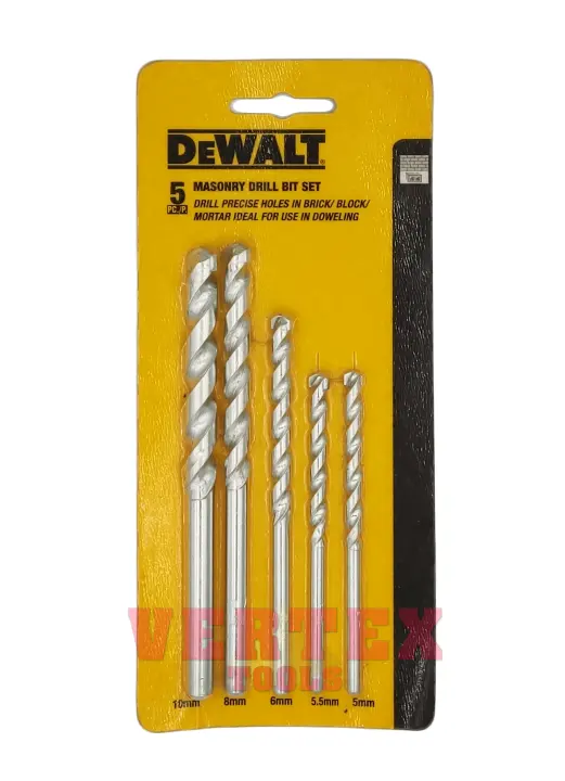 Dewalt 5 Pcs Masonry Drill Bit Set