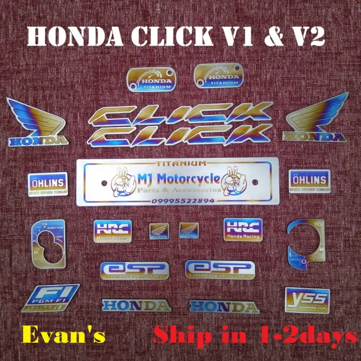 HOT Titanium Emblem - Honda Click 125cc-150cc V1 V2 PCX ADV 150 