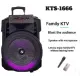KTS-1666 15 inches Subwoofer Portable Wireless Karaoke Bluetooth Speaker with Wireless Mic. 