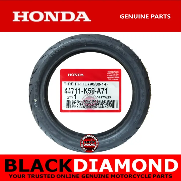 JOEY - ORIGINAL HONDA CLICK 125i VERSION 3 | CLICK 150i V2 GAME CHANGER | TIRE, FRONT (90/80-14M/C 43P) | PART NUMBER: 44711-K59-A71 / 44711-K59-A72