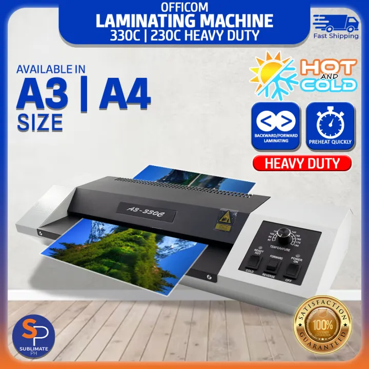 Officom 330C(A3) / 230C(A4) Laminating Machine Heavy Duty Laminator Hot|Cold|Reverse for Office / School / Home