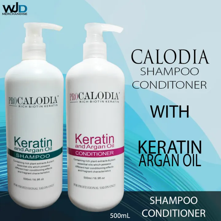 Calodia Shampoo and Conditioner with Keratin And Argan Oil 500mL