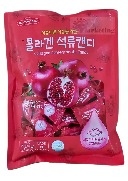 AUTHENTIC ILKWANG CANDY FROM KOREA COLLAGEN POMEGRANATE / LEMON & GINGER / EXTRA STRENGTH GINGER 250g