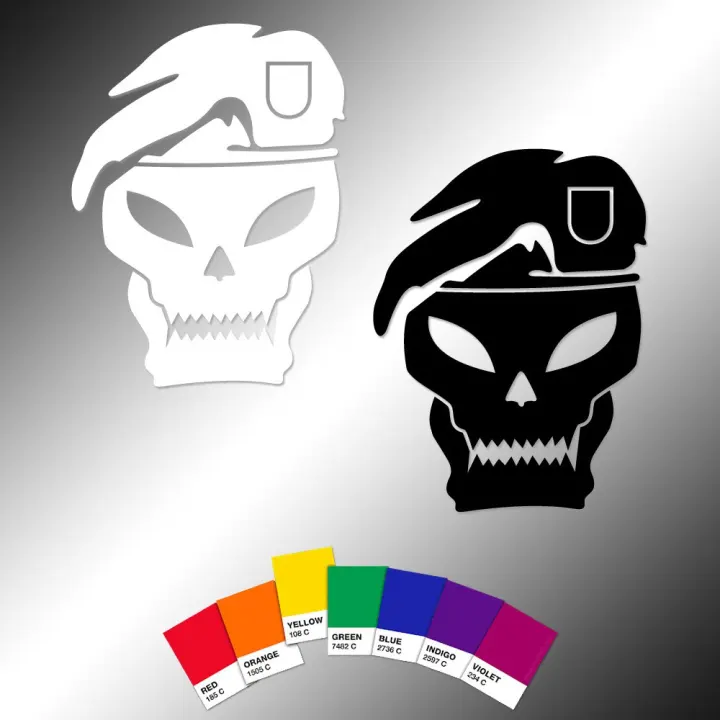 1X Sticker | (1) Call of Duty Skull | Weather Proof Die cut Decal | Beret | Tactical | Gaming | MW3