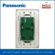 Panasonic Slim Art Duplex Universal Outlet w/ Ground without Shutter (White / Metallic Gray). 