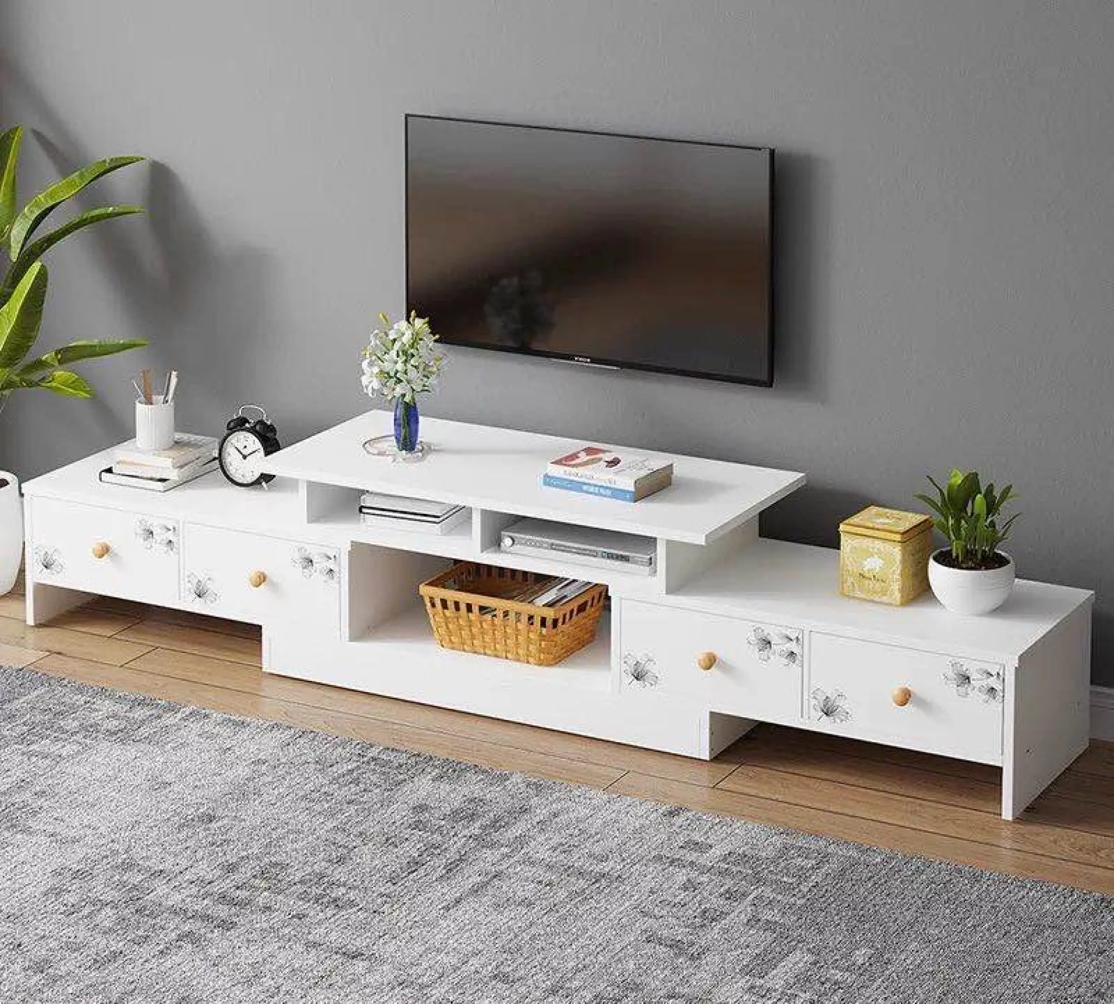 Cx1 Tv Cabinet Furniture Set Modern Minimalist Retractable Living Room Bedroom Nordic Small Apartment Tv Cabinet Lazada Ph