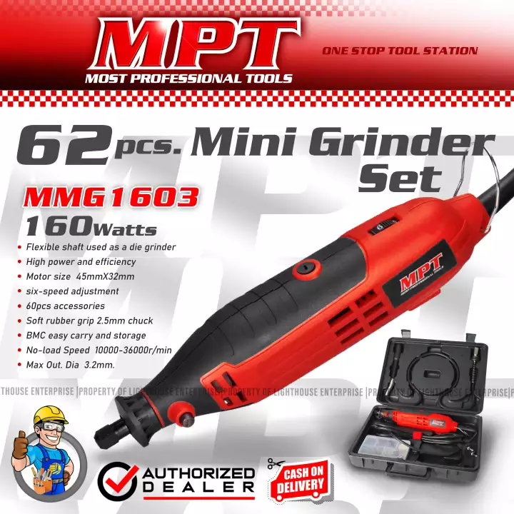 MPT Japan 160W 62pcs Mini Die Grinder Set (MMG1603) | Lazada PH