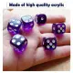7pcs (Bundle Pack) 6-Sided Purple Dice, White Dots Rounded Corner Dice for Games and Entertainment. 