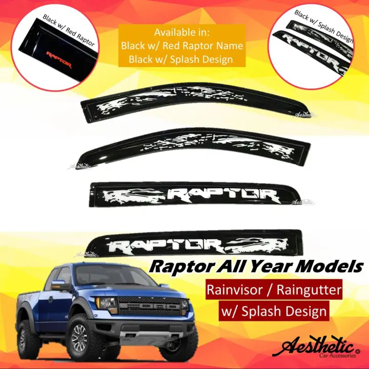 Ford Ranger Raptor All Year Models 2010-2020 Raingutter Rain Visor Sun Visor ORIGINAL + HIGH QUALITY