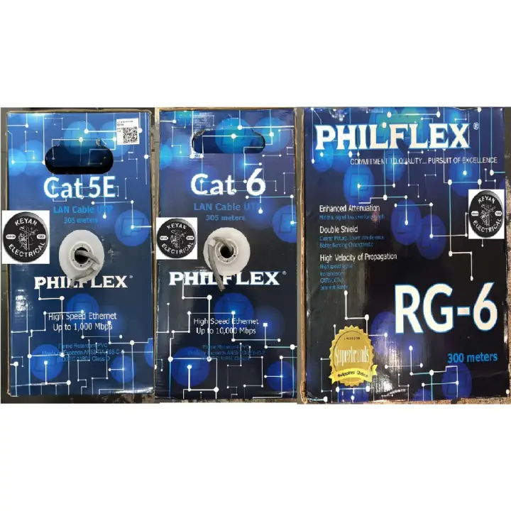 PHILFLEX CAT5E CAT6 LAN CABLE UTP RG6 COAXIAL CABLE 305 METERS FLAME