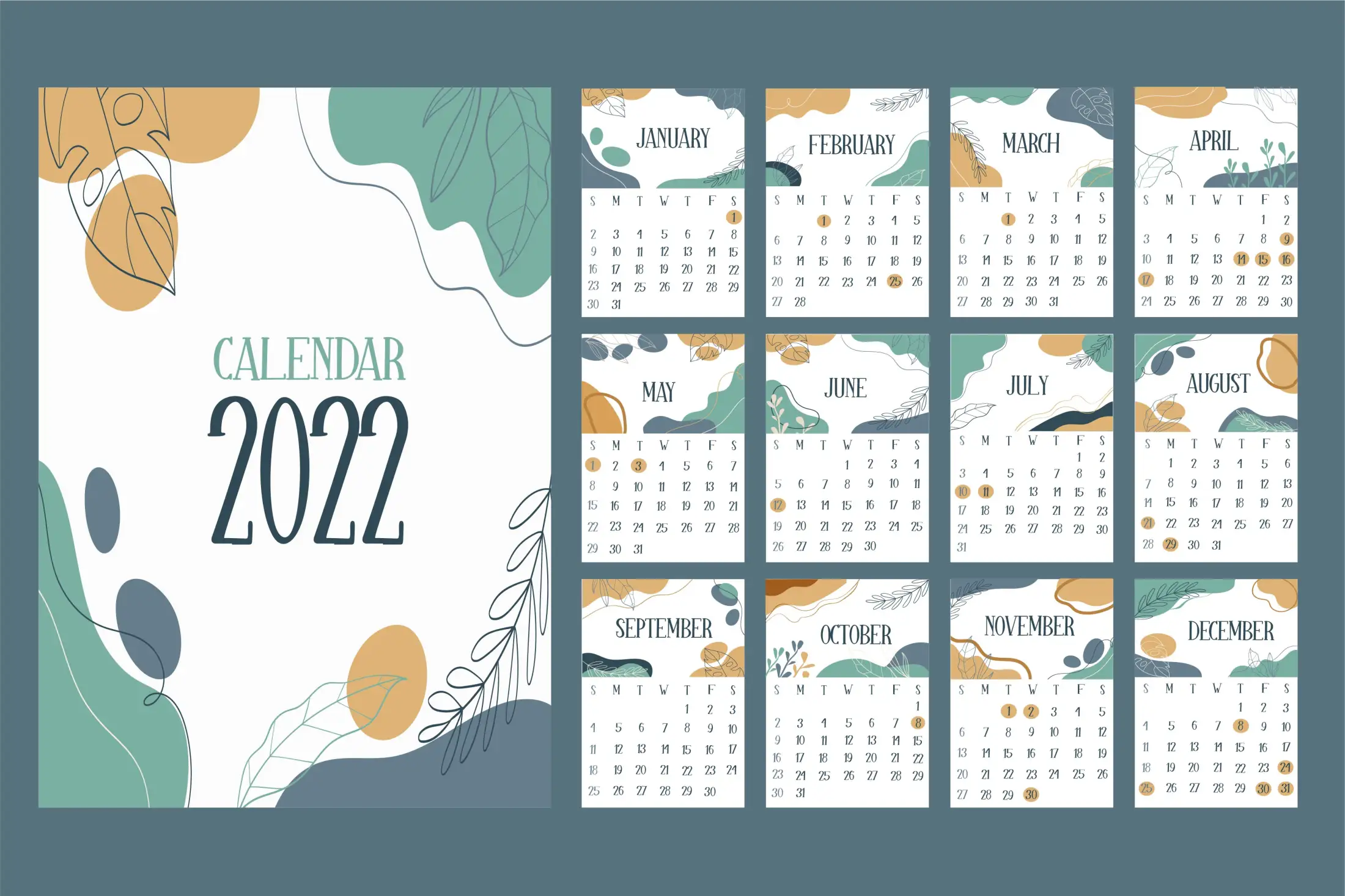 2022 Wall Calendar With Philippine Holidays And Observances | Lazada Ph