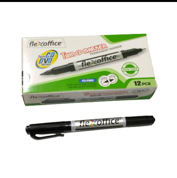 Twin CD Permanent Marker Dual Nib (Sold per piece)