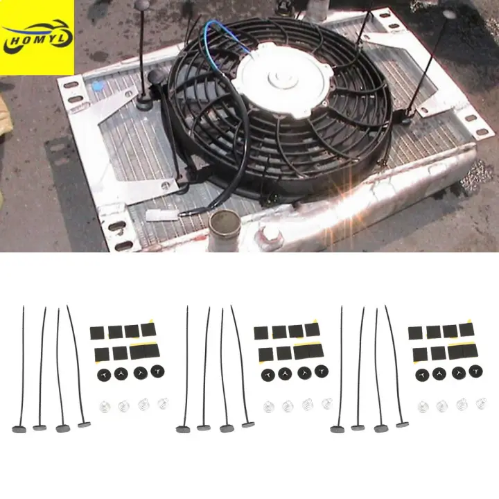 Homyl 3 Set Electric Radiator Fan Ties Straps Mounting Kit Universal Strap Tie Fans
