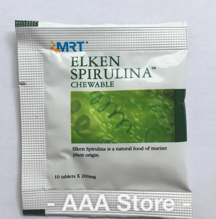 ELKEN® Spirulina™ Food Supplement Chewable (10 Tablets) Sachet Made in  Malaysia