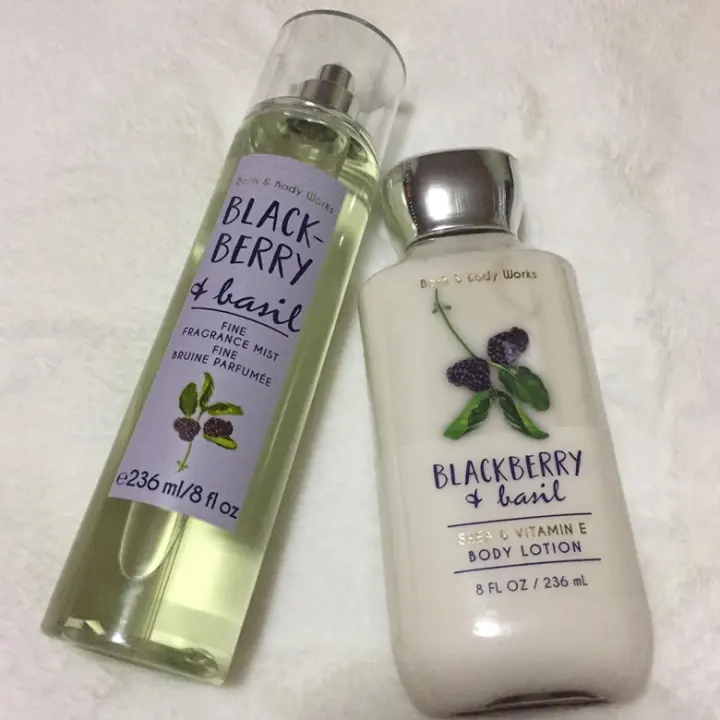 Blackberry and Basil Body Mist and Lotion Bundle Bath and Body Works (set)