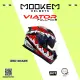 Mookem Helmet - Viator - Red Shark - Full Face - Dual Visor. 