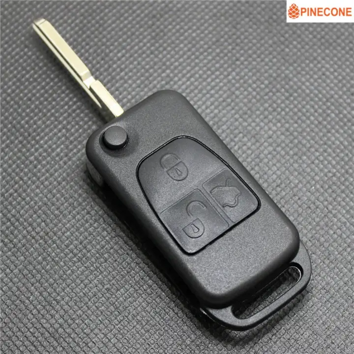 Pinecone For Mercedes Benz W140 C E S Ml Series Key Case 3 Buttons Uncut Hu39 Blade Replace Remote Car Key Fob Shell