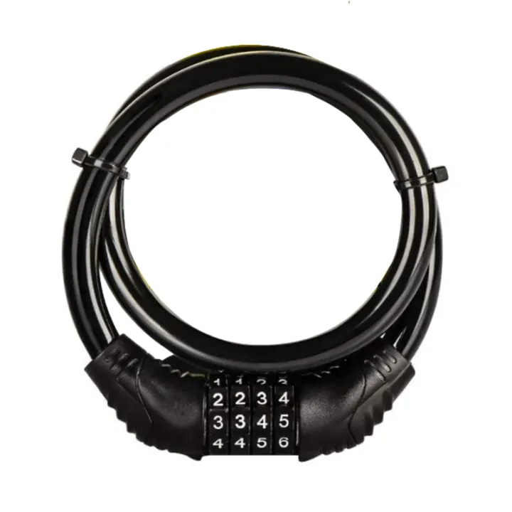 Bike Cable Lock, 4 Digit Security Resettable Combination Coiling Cable Bike Locks Without Mounting Bracket