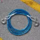 SET OF 2 Heavy Duty 5 Tons 4 Meter Steel Wire Tow Rope Cable Towing Pull Strap Cable With Hook. 