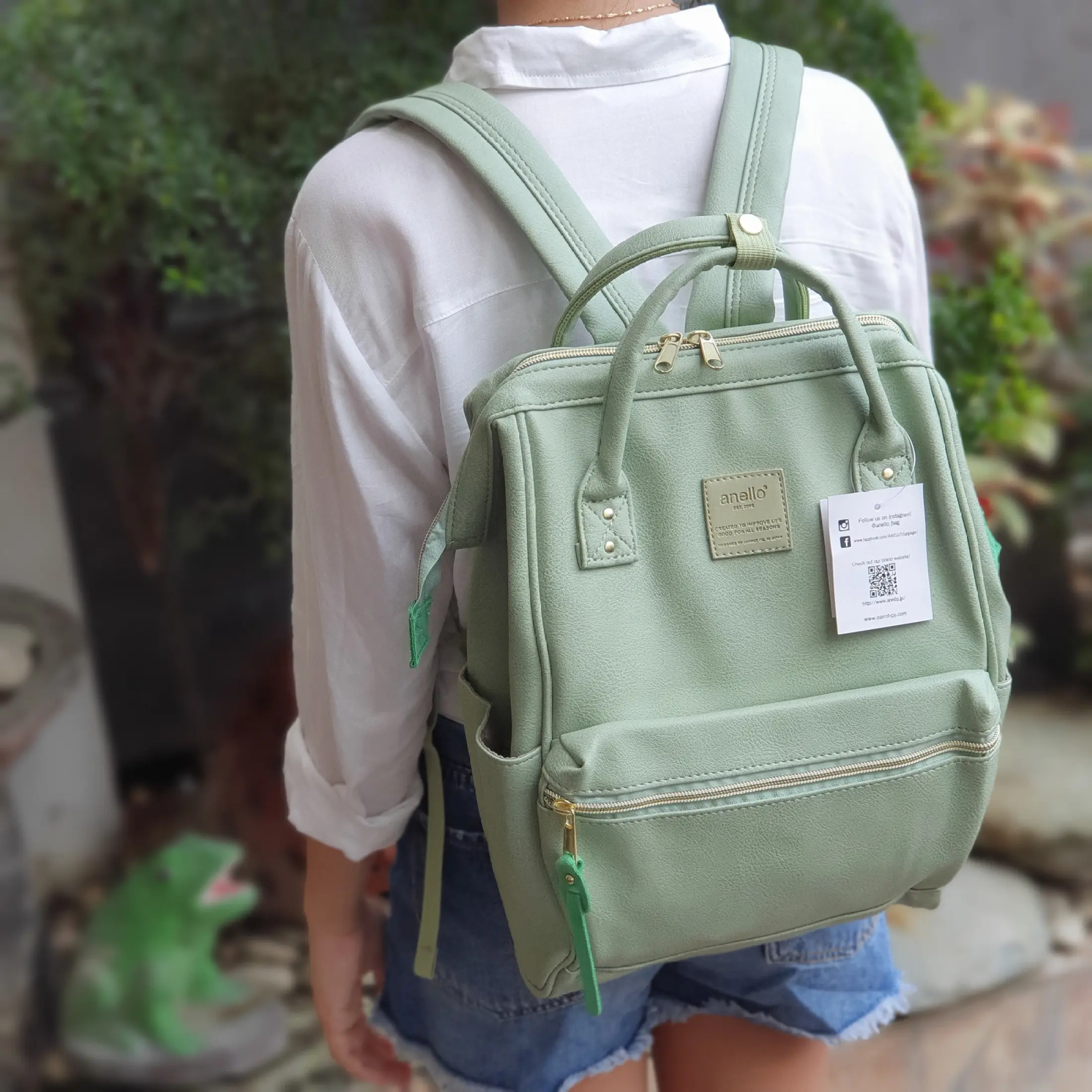 Original A N E L L O Japan Pu Mini Leather Backpack Rucksack Mint Green Lazada Ph