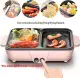 Electric Mini Grill with Hot Pot, 2 In 1 Indoor Non-Stick Hot Pot and Baking Pan Tray Plate, Electric Hot Pot Cooker with Lid for Dorm Room Student. 