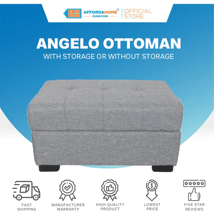ANGELO OTTOMAN ( WITH STORAGE OR WITHOUT STORAGE ) - Affordahome Furniture